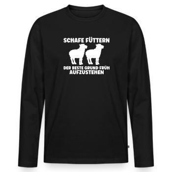 Schaf Schafe Schafzucht Geschenk - Männer Premium Bio Langarmshirt - Schwarz - Vorne - Nico (187cm)