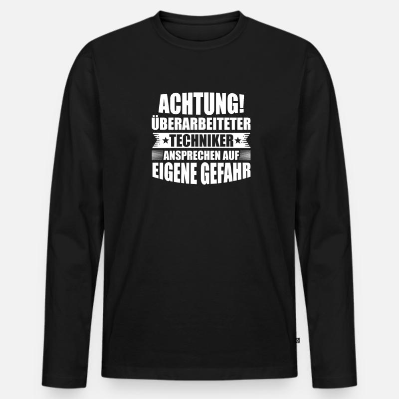 Techniker Ingenieur Technik Geschenk - Männer Premium Bio Langarmshirt - Schwarz