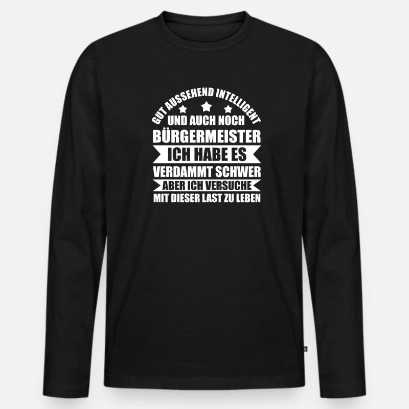 Bürgermeister Beamter Beigeordneter Geschenk - Männer Premium Bio Langarmshirt - Schwarz