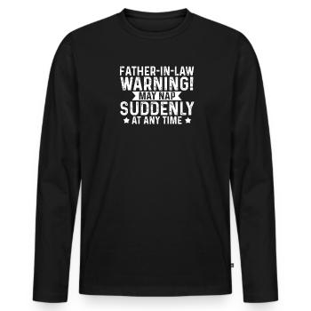 Father-in-law Father-in-law Family Gift - Men's Premium Organic Long Sleeve Shirt - black - Front - Nico (187cm)