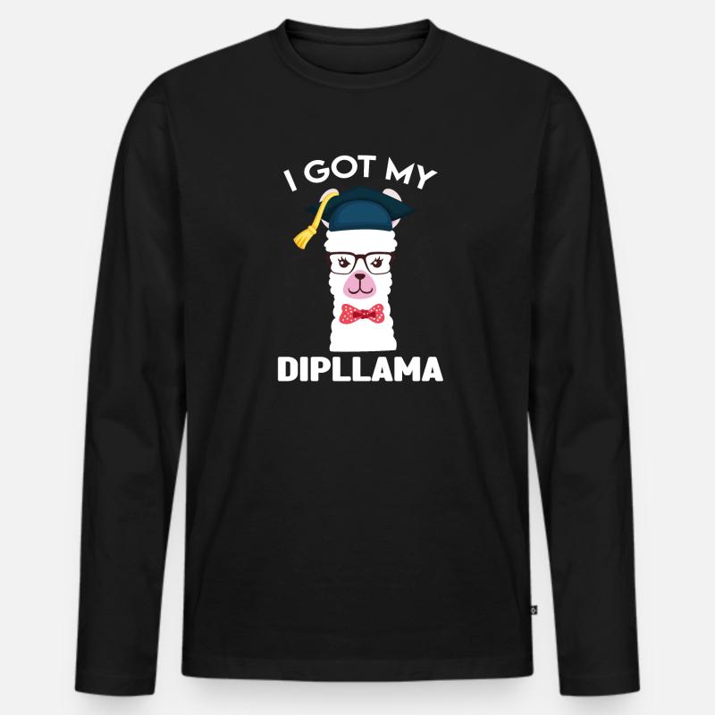 Abschluss-Abschluss-Geschenk - Männer Premium Bio Langarmshirt - Schwarz