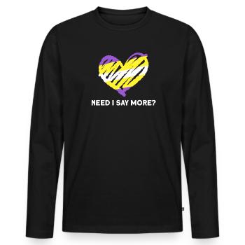 Non-binary non-binary flag LGBTQ gift - Men's Premium Organic Long Sleeve Shirt - black - Front - Nico (187cm)
