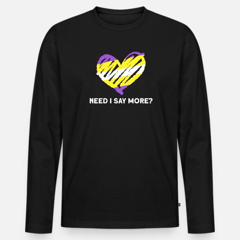 Non-binary non-binary flag LGBTQ gift - Men's Premium Organic Long Sleeve Shirt - black