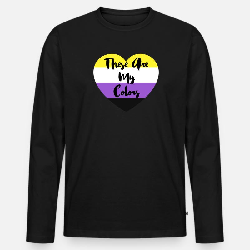 Non-binary non-binary flag LGBTQ gift - Men's Premium Organic Long Sleeve Shirt - black