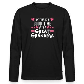 Great-grandmother Great-grandmother Family gift - Men's Premium Organic Long Sleeve Shirt - black - Front - Nico (187cm)