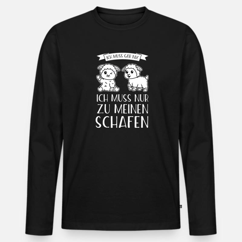 Schafe Schäfer Schaf Geschenk - Männer Premium Bio Langarmshirt - Schwarz