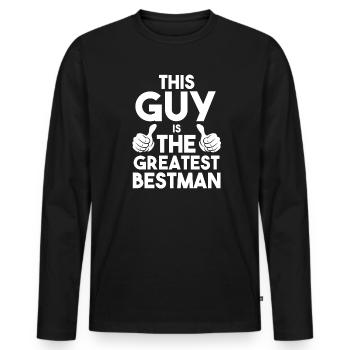Best man Best man Gift - Men's Premium Organic Long Sleeve Shirt - black - Front - Nico (187cm)