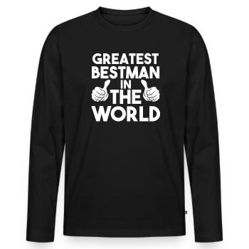 Best man Best man Gift - Men's Premium Organic Long Sleeve Shirt - black - Front - Nico (187cm)
