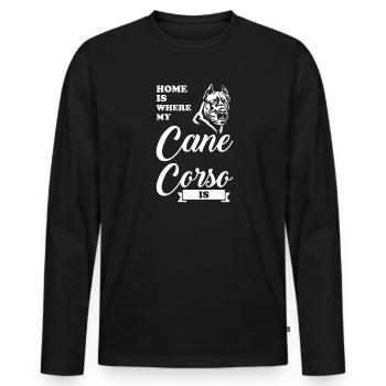 Cane Corso Cane Corso Cadeau - T-shirt manches longues Premium bio Homme - noir - Devant - Nico (187cm)