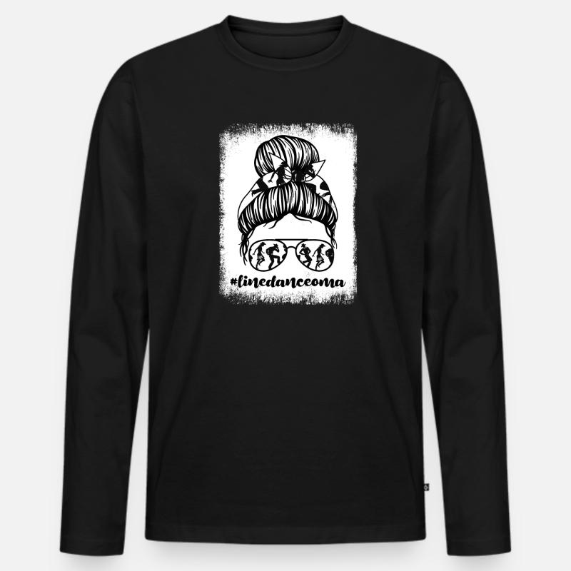 Linedance Oma Großmutter Geschenk - Männer Premium Bio Langarmshirt - Schwarz