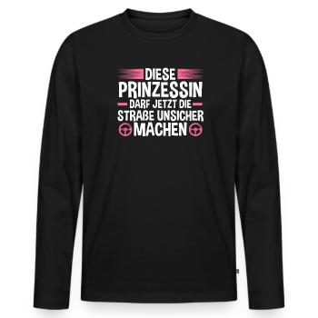 Führerschein Fahrschule Fahrschüler Geschenk - Männer Premium Bio Langarmshirt - Schwarz - Vorne - Nico (187cm)