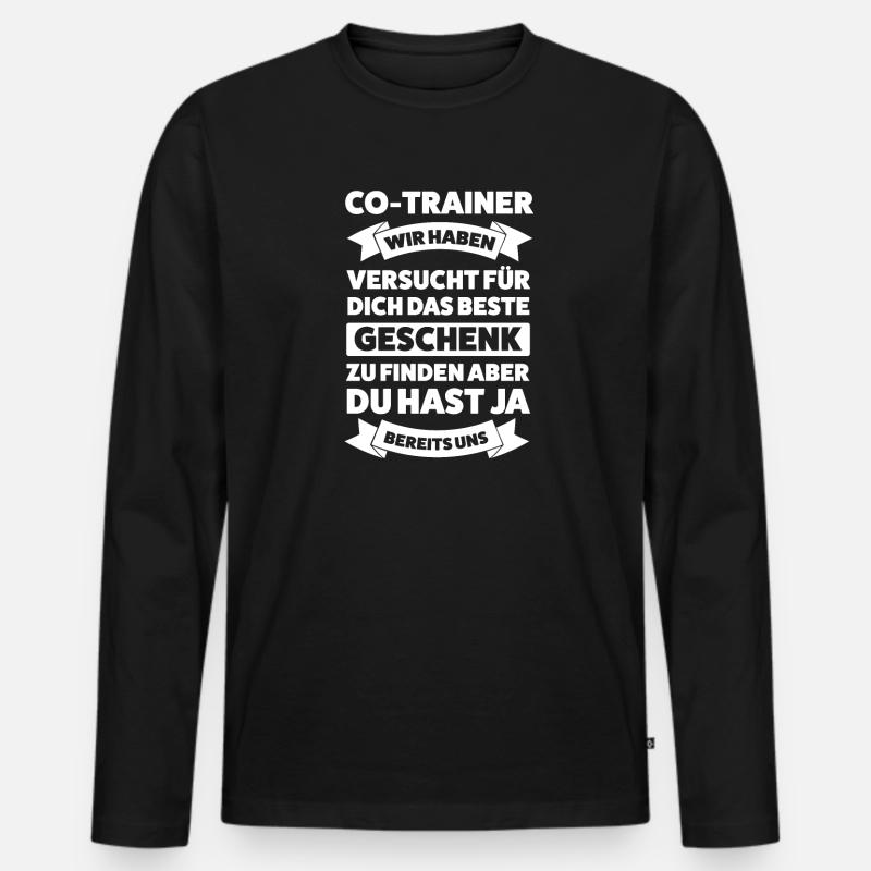 Co-Trainer Sport Trainer Geschenk - Männer Premium Bio Langarmshirt - Schwarz