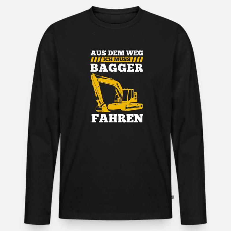 Bagger Bauplatz Baggerführer Geschenk - Männer Premium Bio Langarmshirt - Schwarz