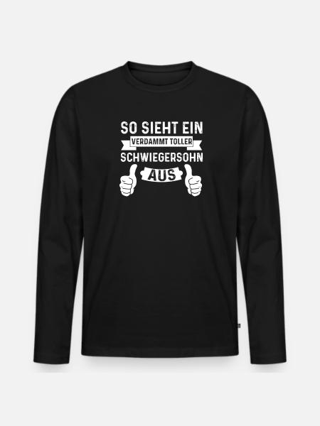 Schwiegersohn Familie Schwiegerkind Geschenk - Männer Premium Bio Langarmshirt - Schwarz