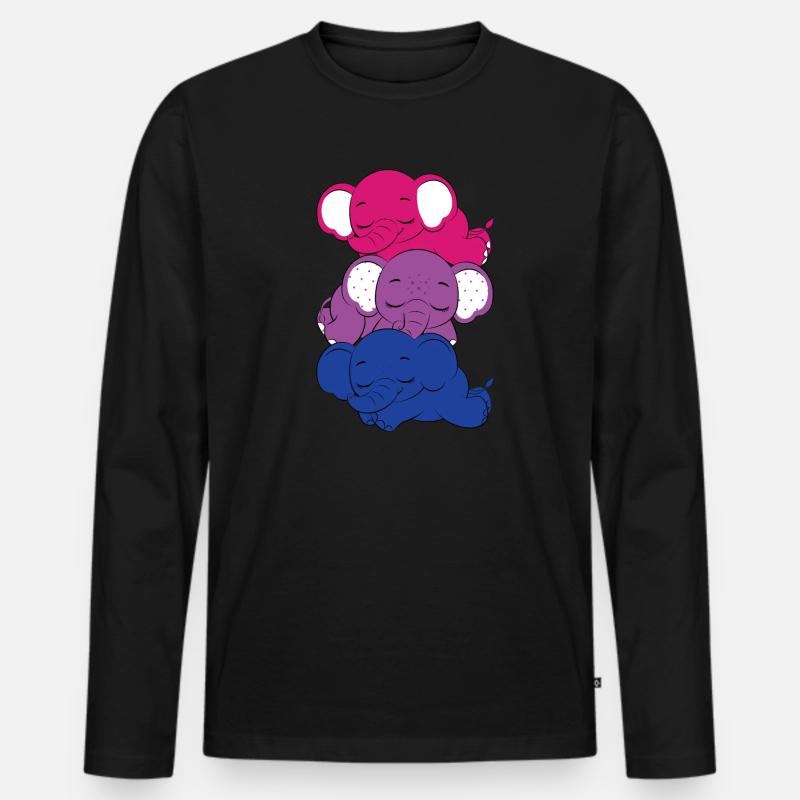 Bisexueller Elefant Bisexuell - Männer Premium Bio Langarmshirt - Schwarz