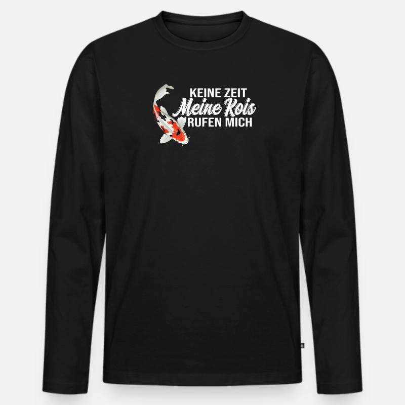 Kois Fisch Koi Flüsterer Geschenk - Männer Premium Bio Langarmshirt - Schwarz