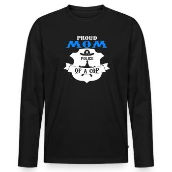 Cop Mom Child Cop Dad Family Geschenk - Männer Premium Bio Langarmshirt - Schwarz - Vorne - Nico (187cm)