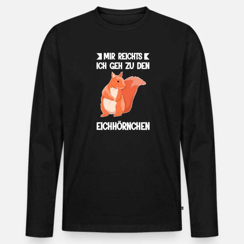Eichhörnchen Tier Tiere Geschenk - Männer Premium Bio Langarmshirt - Schwarz