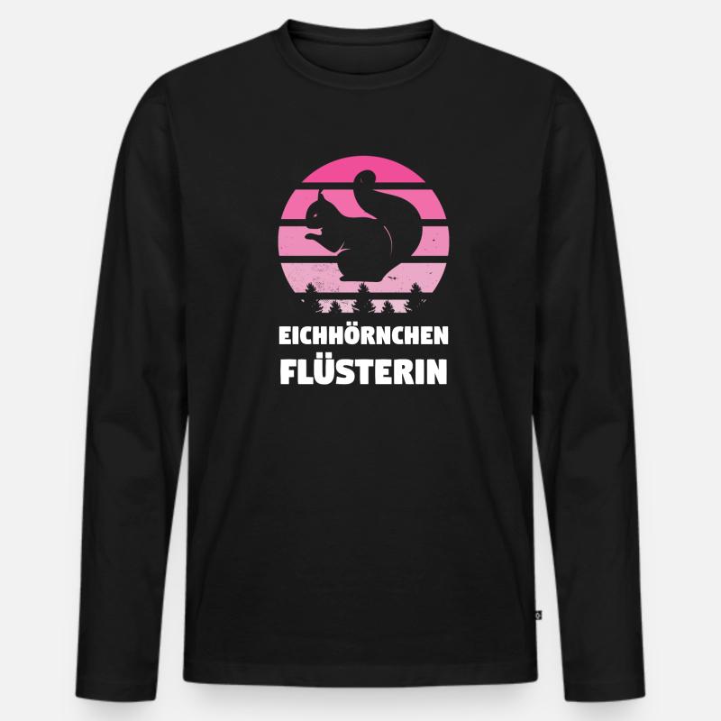 Eichhörnchen Tier Eichhörnchen Liebhaberin - Männer Premium Bio Langarmshirt - Schwarz