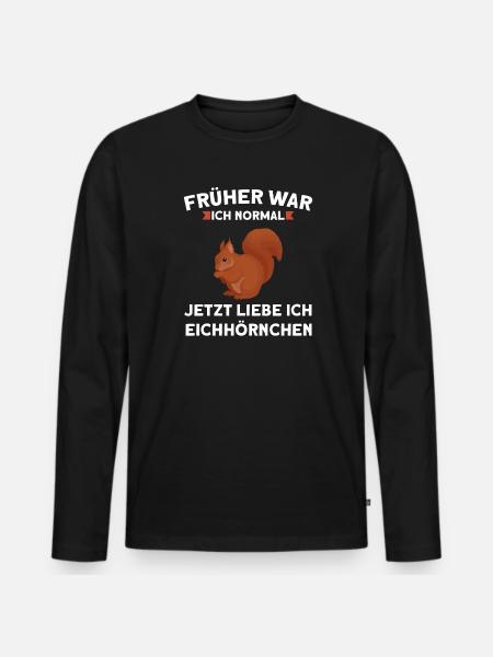 Eichhörnchen Tier Eichhörnchenliebhaber Geschenk - Männer Premium Bio Langarmshirt - Schwarz