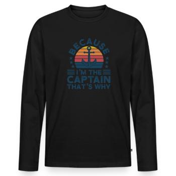 Kapitän Kapitäne Bootfahren Geschenk - Männer Premium Bio Langarmshirt - Schwarz - Vorne - Nico (187cm)