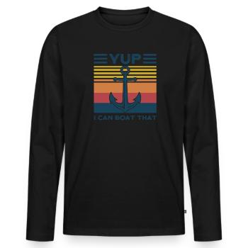 Kapitän Kapitäne Bootfahren Geschenk - Männer Premium Bio Langarmshirt - Schwarz - Vorne - Nico (187cm)