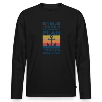 Kapitän Kapitäne Bootfahren Geschenk - Männer Premium Bio Langarmshirt - Schwarz - Vorne - Nico (187cm)