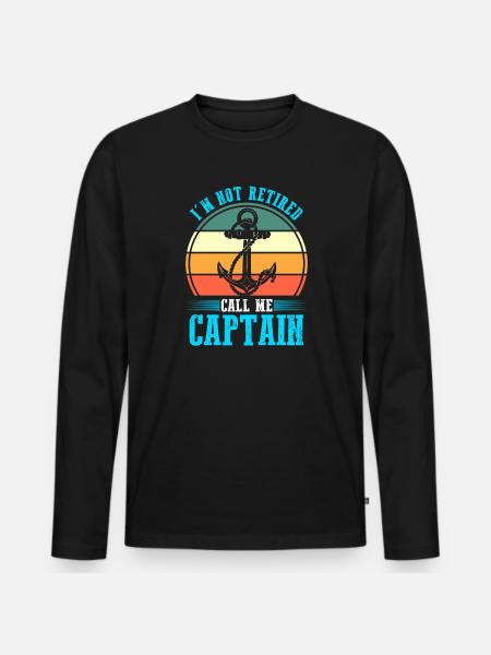 Captain Boat Captains Gift - Men's Premium Organic Long Sleeve Shirt - black