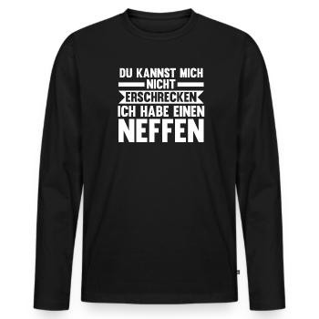 Onkel Neffe Neffen Geschenk - Männer Premium Bio Langarmshirt - Schwarz - Vorne - Nico (187cm)