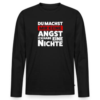 Onkel Nichte Nichten Geschenk - Männer Premium Bio Langarmshirt - Schwarz - Vorne - Nico (187cm)