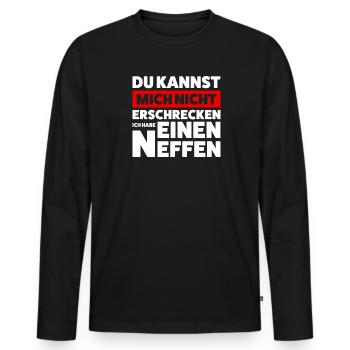 Onkel Neffe Neffen Geschenk - Männer Premium Bio Langarmshirt - Schwarz - Vorne - Nico (187cm)