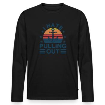 Kapitän Kapitäne Bootfahren Geschenk - Männer Premium Bio Langarmshirt - Schwarz - Vorne - Nico (187cm)