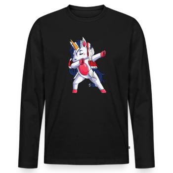 Flag Unicron British Flag British Roots - Men's Premium Organic Long Sleeve Shirt - black - Front - Nico (187cm)