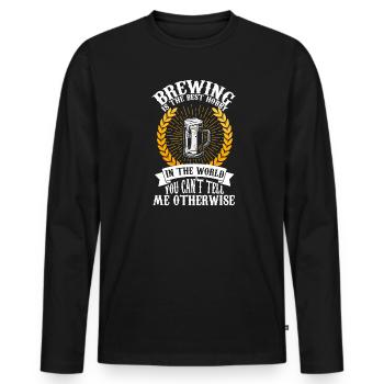 Brauerei Bier Geschenk - Männer Premium Bio Langarmshirt - Schwarz - Vorne - Nico (187cm)