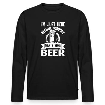 Brauerei Bier Geschenk - Männer Premium Bio Langarmshirt - Schwarz - Vorne - Nico (187cm)