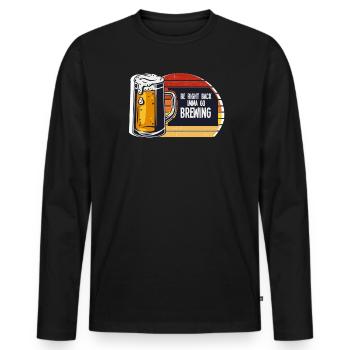 Brauerei Bier Geschenk - Männer Premium Bio Langarmshirt - Schwarz - Vorne - Nico (187cm)