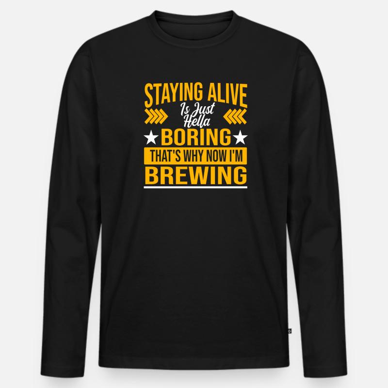 Brauerei Bier Geschenk - Männer Premium Bio Langarmshirt - Schwarz