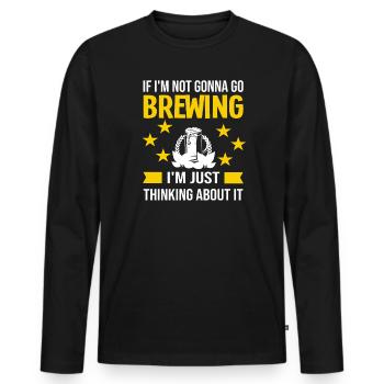 Brauerei Bier Geschenk - Männer Premium Bio Langarmshirt - Schwarz - Vorne - Nico (187cm)