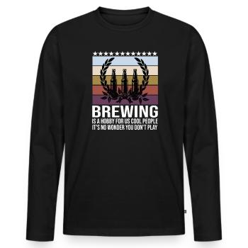 Brasserie Beer Cadeau - T-shirt manches longues Premium bio Homme - noir - Devant - Nico (187cm)