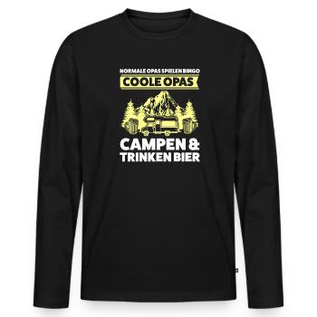 Camper Opa Campen Geschenk - Männer Premium Bio Langarmshirt - Schwarz - Vorne - Nico (187cm)