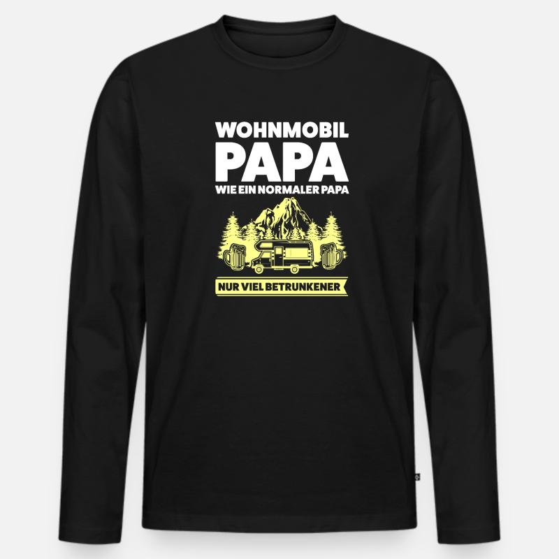 Camper Papa Wohnmobil Geschenk - Männer Premium Bio Langarmshirt - Schwarz