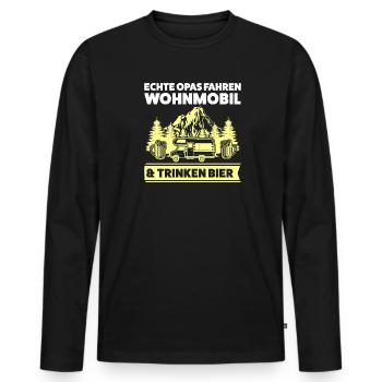Camper Opa Camping Geschenk - Männer Premium Bio Langarmshirt - Schwarz - Vorne - Nico (187cm)