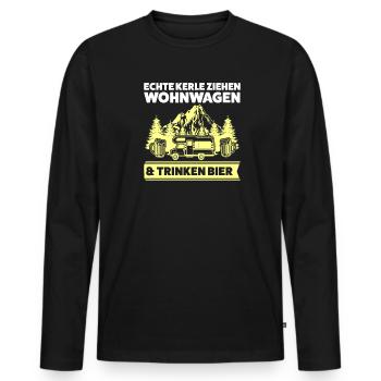 Campen Bier Camper Geschenk - Männer Premium Bio Langarmshirt - Schwarz - Vorne - Nico (187cm)