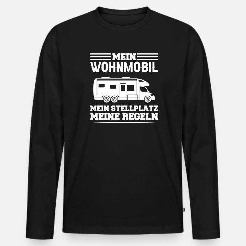 Campen camper Wanderung Geschenk - Männer Premium Bio Langarmshirt - Schwarz