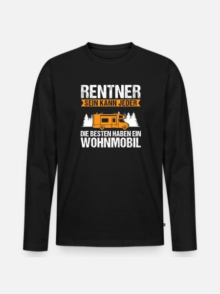 Campen camper Wanderung Geschenk - Männer Premium Bio Langarmshirt - Schwarz