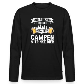 Campen Bier Camping & bier Bier Geschenk - Männer Premium Bio Langarmshirt - Schwarz - Vorne - Nico (187cm)