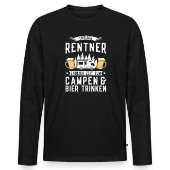Campen Bier Camping & bier Bier Geschenk - Männer Premium Bio Langarmshirt - Schwarz - Vorne - Nico (187cm)