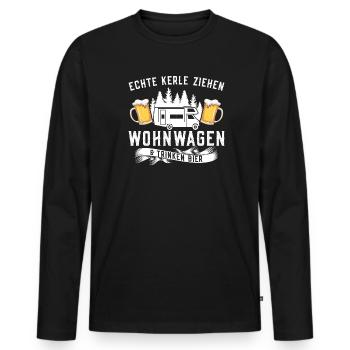 Campen Bier Camping & bier Bier Geschenk - Männer Premium Bio Langarmshirt - Schwarz - Vorne - Nico (187cm)