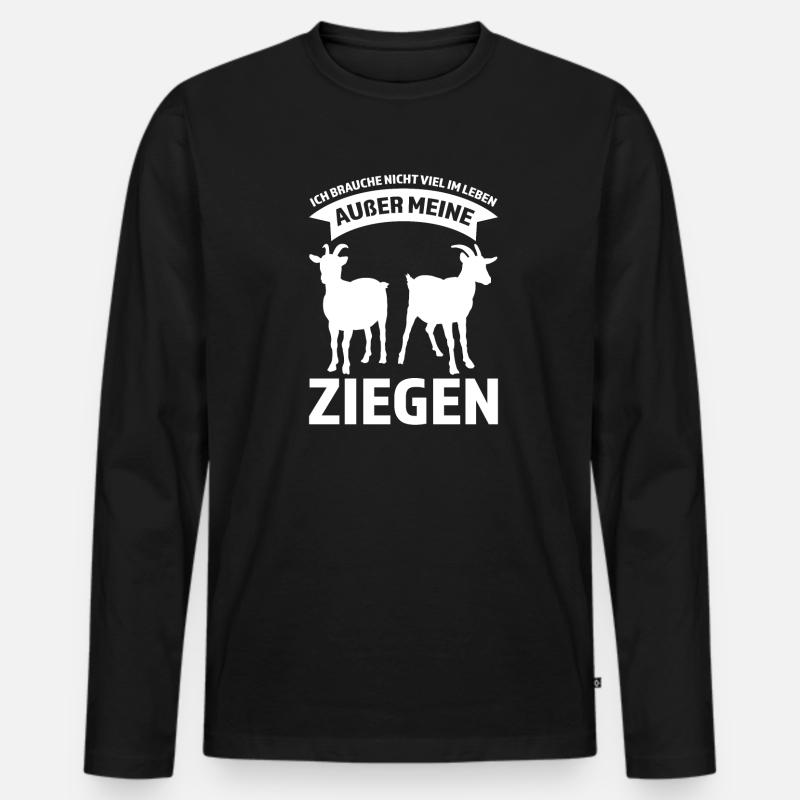 Ziege Ziegen Ziegenbesitzer Geschenk - Männer Premium Bio Langarmshirt - Schwarz