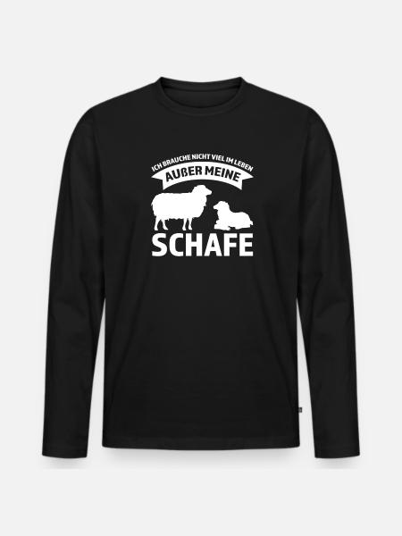 Schafe Schaf Schafzüchter Geschenk - Männer Premium Bio Langarmshirt - Schwarz